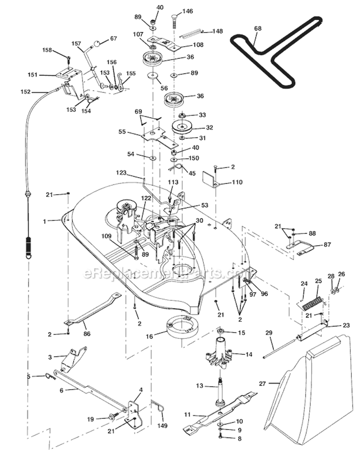 Page J Diagram and Parts List for WE12538M  Weed Eater Lawn Tractor